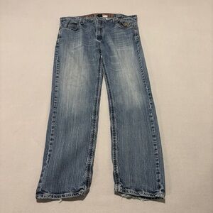 Harley Davidson Jeans 40x32 38x30 Blue Faded Biker Straight‎ Leg High Rise